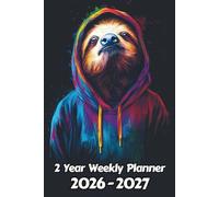 Sloth 2 Year Weekly Planner: 104 Week Sunday to Saturday Calendar | Gift For People Who Love Tropical Rainforest Animals, Wildlife Lovers | Ideal for ... and Busy Individuals | 6 x 9 Inches | v1