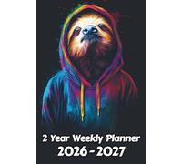 Sloth 2 Year Weekly Planner: 104 Week Sunday to Saturday Calendar | Gift For People Who Love Tropical Rainforest Animals, Wildlife Lovers | Ideal for ... and Busy Individuals | 6 x 9 Inches | v1