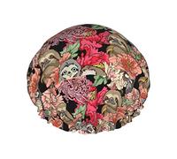 Sloth Floral Art Pattern Riutilizzabile Impermeabile Lavabile Regolabile Adatto a donne Tutte le lunghezze di capelli Cuffia da a