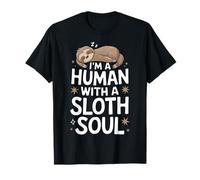 Sloth I'm A Human With A Bradipo Soul Sloths Lazy Sleeping Maglietta