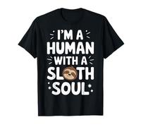 Sloth I'm A Human With A Bradipo Soul Sloths Lazy Sleeping Maglietta