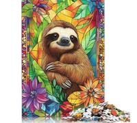 Sloth in Stained Glass Puzzle Impossible 1000 Pezzi Decorazione Per La Casa. Giochi Rilassamento E Intelligence Per Adulti E Ragazzi Da 14 Anni 500pcs (52x38cm)