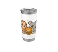 Sloth Koala Burger Amici Cartone animato Bicchiere termico in acciaio inox doppia parete