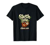 Sloth Life Chose Me Cute Wildlife Pun Bradipo Grafica Maglietta