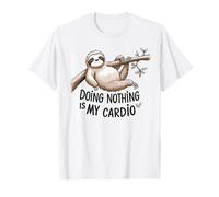 Sloth Lover Sleeping Is My Cardio Funny Lazy Citazione Maglietta