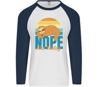 Sloth Nope Not Today Divertente Pigro Uomo L/S Maglietta Baseball