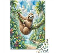 Sloth Puzzle 1000 Pezzi, Tecnica Di Rilassamento, Arredamento Per La Casa, Opera D'Arte Completa 1000pcs (75x50cm)