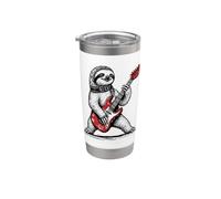 Sloth Rock Style Funny Bradipo che suona la chitarra Rocker Bicchiere termico in acciaio inox doppia parete