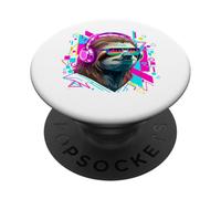 Sloth Tech, DJ, festival di musica retrò, Lazy Design PopSockets PopGrip Adesivo