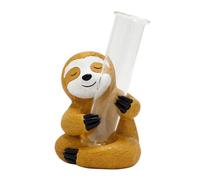 Sloth Test Tube Vase | Cute Cartoon Animal Flower Vase for Home Decor/Tabletop/Office Desk | Synthetic Craft with 1 Tube, 3.5 Inch
