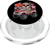 Sloth Valentine Monster Truck con cuore a forma di simpatico disegno d'amore PopSockets PopGrip per MagSafe