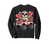 Sloth Valentine Monster Truck con Cuori Carini Felpa