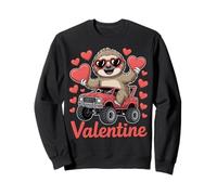 Sloth Valentine Monster Truck con Cuori Carini Felpa