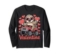 Sloth Valentine Monster Truck con Cuori Carini Maglia a Manica