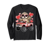 Sloth Valentine Monster Truck con Cuori Carini Maglia a Manica