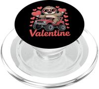 Sloth Valentine Monster Truck con cuori carini PopSockets PopGrip per MagSafe
