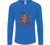 Sloth Wake Me Up When It's Christmas Uomo Manica Lunga T-Shirt