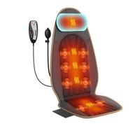 SLOTHMORE Cuscino massaggiante con calore, massaggiatore per seduta con trazione del collo, massaggiatore per la schiena per sedia, cuscino per sedia massaggiante a vibrazione, 3 aree di riscaldamento