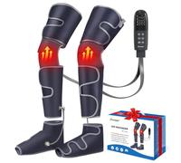 SLOTHMORE Massaggiatore per gambe per circolazione e sollievo dal dolore, massaggiatore plantare a compressione ad aria con 3 livelli di calore, 4 modalità, polpaccio e coscia 4 in 1, terapia di