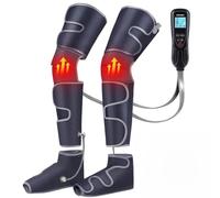 SLOTHMORE Massaggiatore per gambe per circolazione e sollievo dal dolore, massaggio ai piedi a compressione ad aria con 3 livelli di calore, 4 modalità, polpaccio e coscia 4 in 1, terapia di