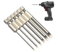 Slotted Bit Set - Steel Precision Magnetic Electric Screwdriver | Slotted Screwdriver Bits for Mechanics Repair Maintenance Garage Workshop Industrial Home