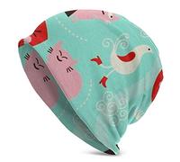 Slouchy Beanie Hat Skull cap Abstract Plant Animal Baggy Warm Women Long Hip-Hop Stretch Nero