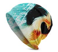 Slouchy Beanie Hat Skull CapPhoenix Water Ice And Fire Rising Animal Anime Baggy Warm Women Long Hip-Hop Stretch Nero
