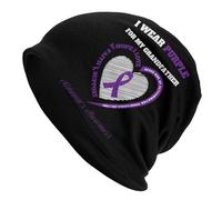 Slouchy Berretto da Corsa I Wear Purple for My Grandfather Alzheimer's Awareness Berretti in Maglia Design Moderno Invernale Cappelli per Motociclismo, Sport, Arrampicata