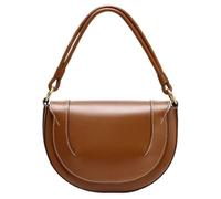 Slouchy Cuoio DELL'UNITÀ di elaborazione Crescent Hobo Borse Donna Alla Moda Sella Crossbody Borse Satchels Borsa a tracolla Borsa a tracolla Top, Marrone scuro, Taglia unica
