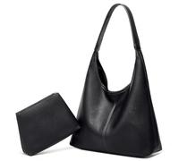 Slouchy Hobo Borse per le Donne Retrò Cuoio DELL'UNITÀ di elaborazione Tote Crossbody Bag Morbido Grande Capacità 2pcs Borse A Tracolla Borse 2025, Colore: nero., Taglia unica