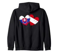 Slovacchia Austria Bandiera Cuore Slovacco Patrimonio Austriaco Felpa con Cappuccio