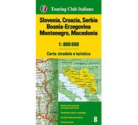 Slovenia, Croazia, Serbia 1:800.000. Carta stradale e turistica
