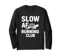 Slow AF Running Club Divertente Tartaruga Jogging Allenamento Design Maglia a Manica