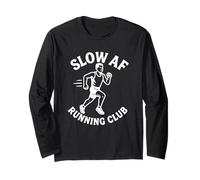 Slow AF Running Club Funny Jogger Humor Design Uomo Maglia a Manica