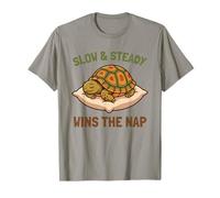 Slow And Steady Vince The Nap Funny Sleeping Box Turtle Lazy Maglietta
