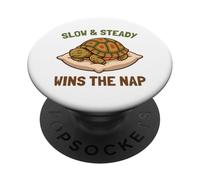 Slow And Steady Vince The Nap Funny Sleeping Box Turtle Lazy PopSockets PopGrip Adesivo