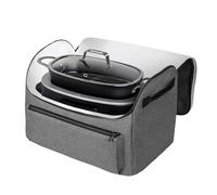 Slow Cooker Bags, Cook Pot Carrier, 18,5 x 12,6 x 13,23 in Travel Bag with Easy-Clean Lining, Leakproof Storage Organizer for Camping, Family Gatherings, Picnics, Outdoor Use