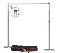 SLOW DOLPHIN Kit di supporto per fondale con tubo da 2,6 m, telaio regolabile resistente per eventi, feste di compleanno, display e decorazioni per matrimoni