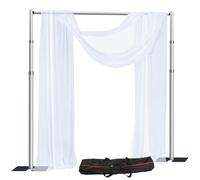 SLOW DOLPHIN Kit di supporto per fondale con tubo da 3 m e supporto per sfondo, resistente telaio regolabile per eventi, feste di compleanno, display e decorazioni per matrimoni