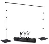 SLOW DOLPHIN Supporto per sfondo resistente, 3,5 m x 2,6 m, regolabile, con base in acciaio, per fotografie, sfondo fotografico, supporto per feste, compleanni, cabine fotografiche e studi video
