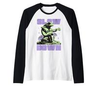 Slow Down Frog Playing Guitar Relax & Enjoy Your Life Maglia con Maniche Raglan