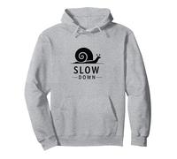 Slow Down Snail Art: Mindful Living ispiratrice Felpa con Cappuccio, Unisex per Adulti, Grigio Melange, L