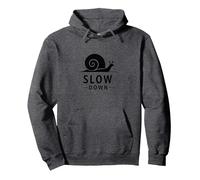 Slow Down Snail Art: Mindful Living ispiratrice Felpa con Cappuccio, Unisex per Adulti, Grigio Scuro, L