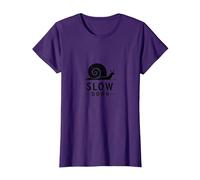 Slow Down Snail Art: Mindful Living ispiratrice Maglietta, Donna, Viola, L