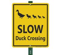 Slow - Duck Crossing (con Graphic) Sign, 30,5 x 22,9 cm