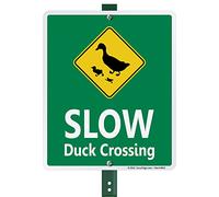 Slow - Duck Crossing (con Graphic) Sign, 30,5 x 22,9 cm