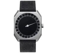 Slow Jo 14 - Orologio da Polso Unisex, Quadrante Argento con Cinturino in Tela, Colore Antracite