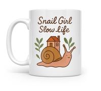 Slow Life Snail Girl Tazza Con Manico Tazzine Da Caffè Resistente Mug Per Latte Espresso Cappuccino 330Ml