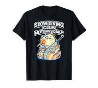 Slow Living Club Meetings Campione Chill Quotidiano Capybara Maglietta