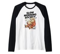 Slow Morning Society, Sleepy Sloth, Umorismo sul caffè Maglia con Maniche Raglan